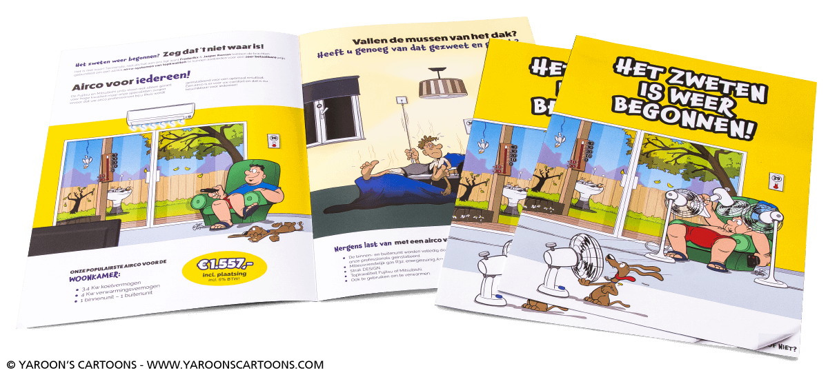 Het zweten is weer begonnen A4 folders die eruit zien als een stripalbum